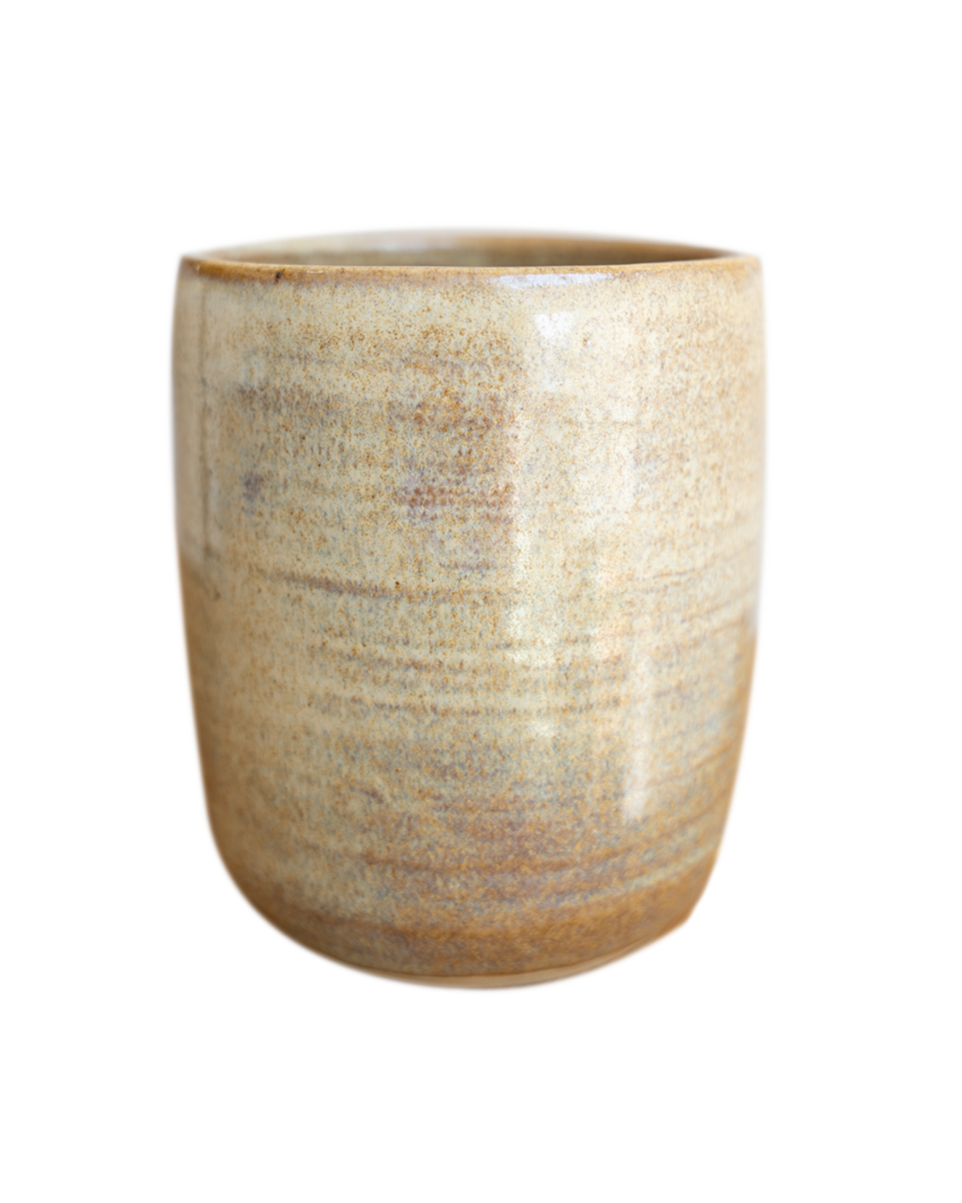 Hånddrejet krus sandfarvet glasur