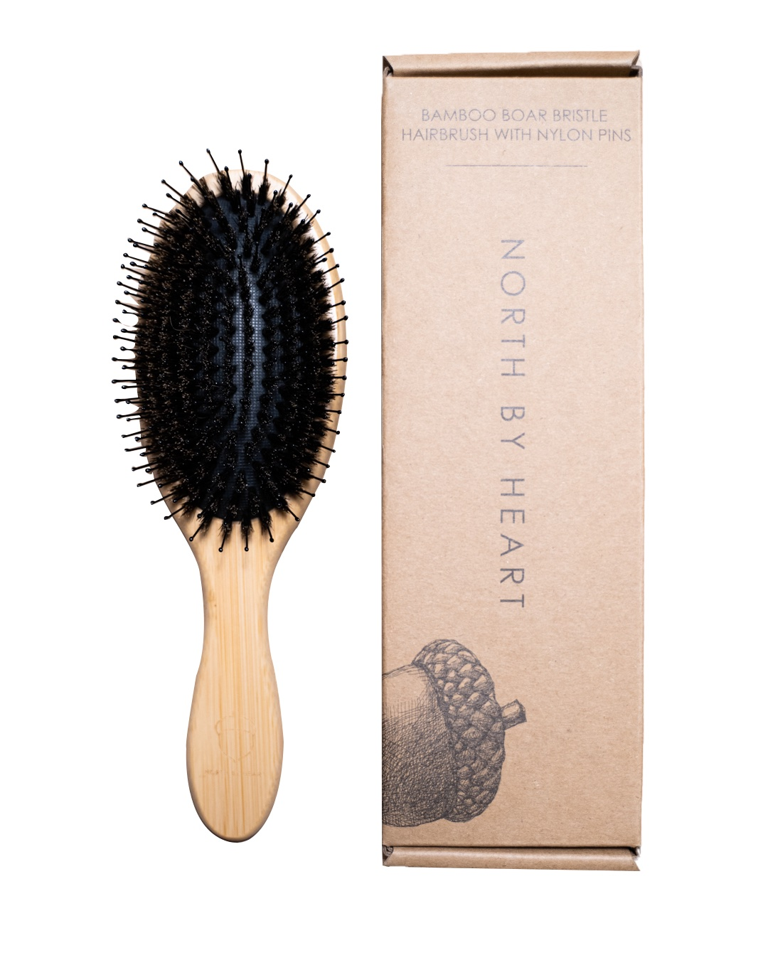 NORTH by HEART bambus-hårbørsten