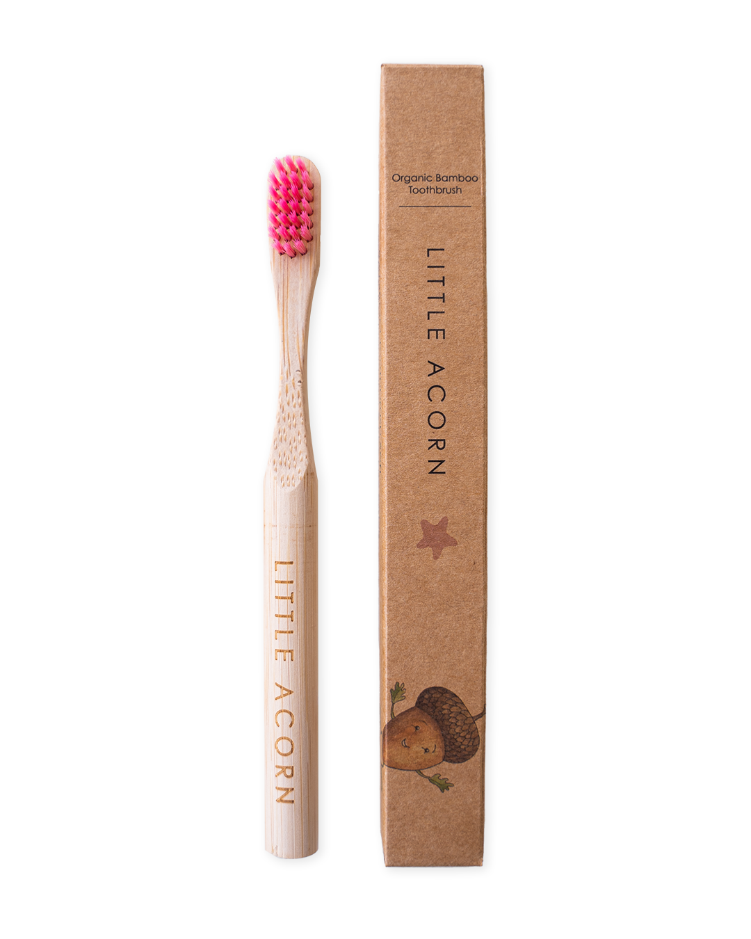 Little Acorn, Baby & Kids, Økologisk bambus tandbørste, rosa, NORTH by HEART